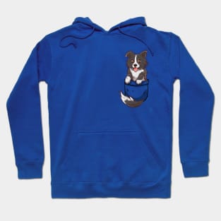 Pocket Cute Border Collie Dog T-Shirt Hoodie